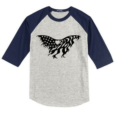 American Bald Eagle Emblem Kids Colorblock Raglan Jersey