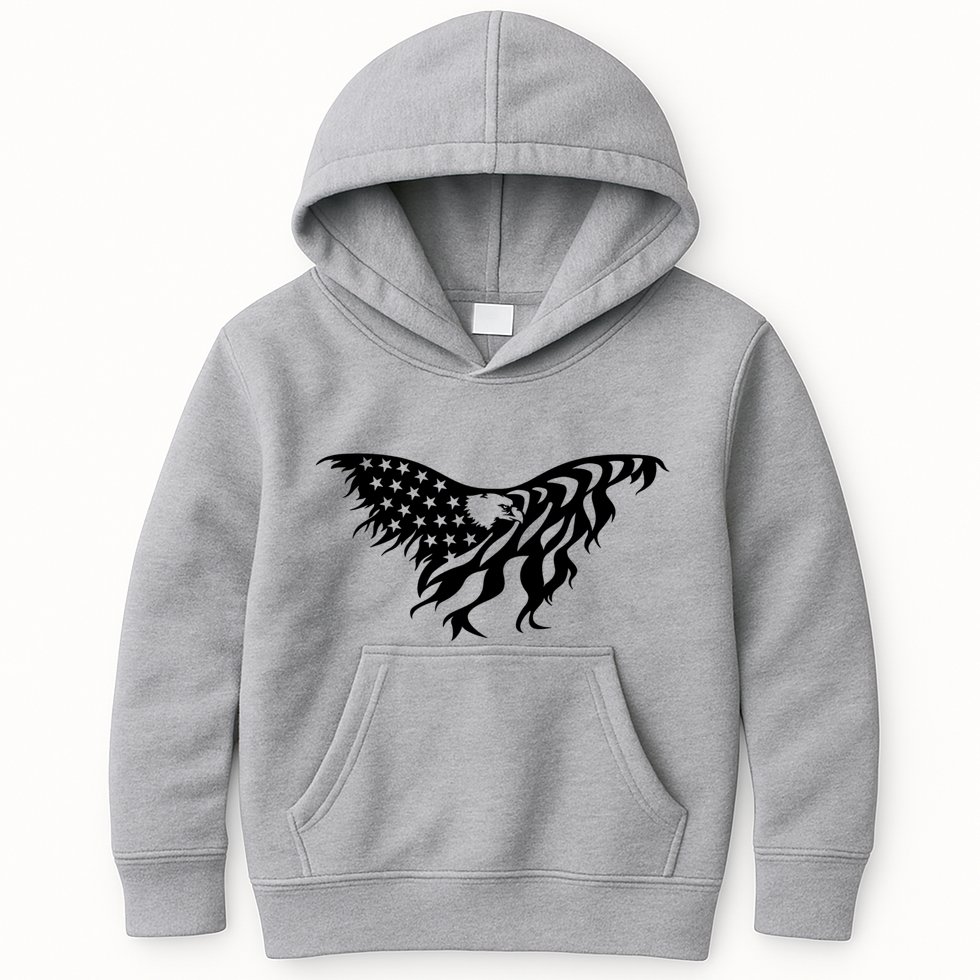 American Bald Eagle Emblem Kids Hoodie
