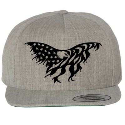 American Bald Eagle Emblem Wool Snapback Cap