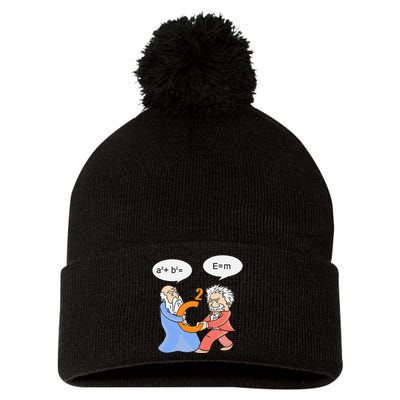 A2 B2 E Mc Funny Scientist Pom Pom 12in Knit Beanie