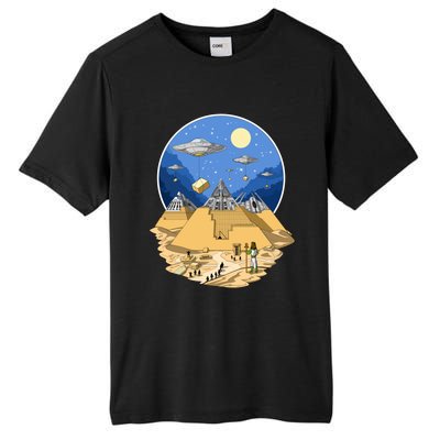 Aliens Bulding Egyptian Pyramids Tall Fusion ChromaSoft Performance T-Shirt