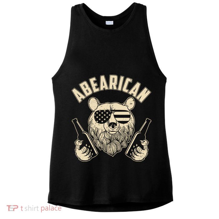 Abearican American Bear Beers Ladies PosiCharge Tri-Blend Wicking Tank