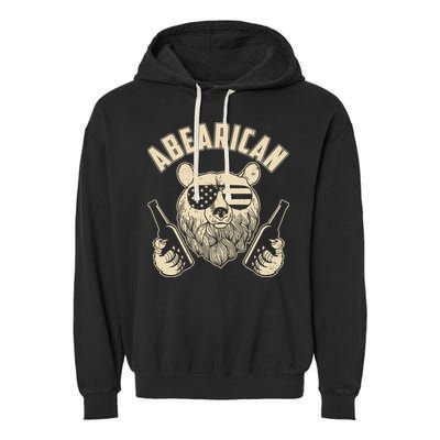 Abearican American Bear Beers Garment-Dyed Fleece Hoodie
