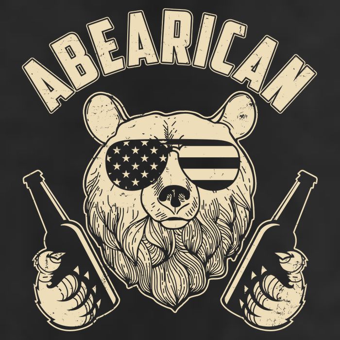 Abearican American Bear Beers 7 Panel Mesh Trucker Snapback Hat