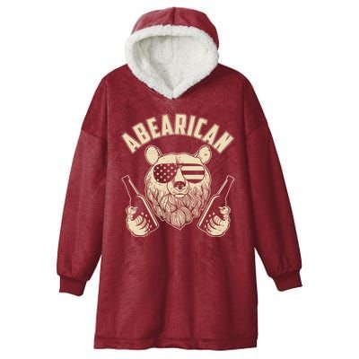 Abearican American Bear Beers Hooded Wearable Blanket