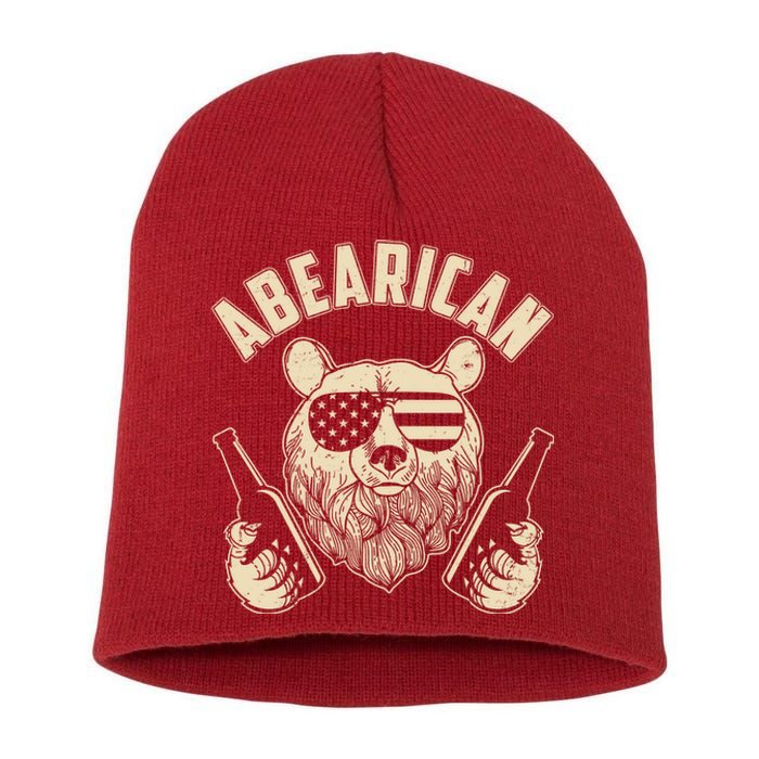 Abearican American Bear Beers Short Acrylic Beanie