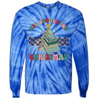 All Booked For Christmas Tree Book Funny Bookish Christmas Gift Tie-Dye Long Sleeve Shirt