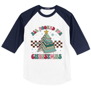 All Booked For Christmas Tree Book Funny Bookish Christmas Gift Baseball Sleeve Shirt