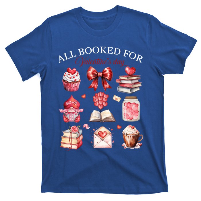 All Booked For Valentines Bow Book Lovers Teacher Librarian Gift T-Shirt