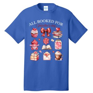 All Booked For Valentines Bow Book Lovers Teacher Librarian Gift Tall T-Shirt