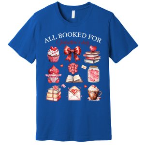 All Booked For Valentines Bow Book Lovers Teacher Librarian Gift Premium T-Shirt