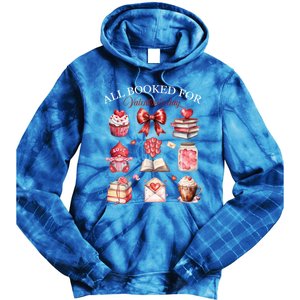 All Booked For Valentines Bow Book Lovers Teacher Librarian Gift Tie Dye Hoodie