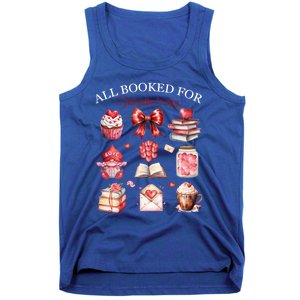 All Booked For Valentines Bow Book Lovers Teacher Librarian Gift Tank Top