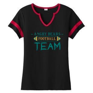 Angry Bears Football Team Ladies Halftime Notch Neck Tee