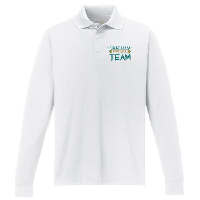 Angry Bears Football Team Performance Long Sleeve Polo