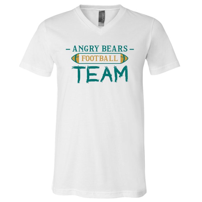 Angry Bears Football Team V-Neck T-Shirt