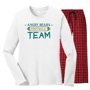 Angry Bears Football Team Women's Long Sleeve Flannel Pajama Set 