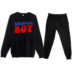 American Boy Fourth Of July Premium Crewneck Sweatsuit Set