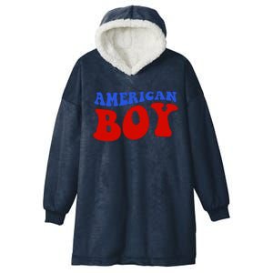 American Boy Fourth Of July Hooded Wearable Blanket