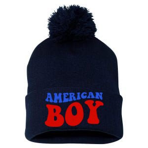 American Boy Fourth Of July Pom Pom 12in Knit Beanie