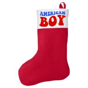 American Boy Fourth Of July Felt Holiday Christmas Stocking