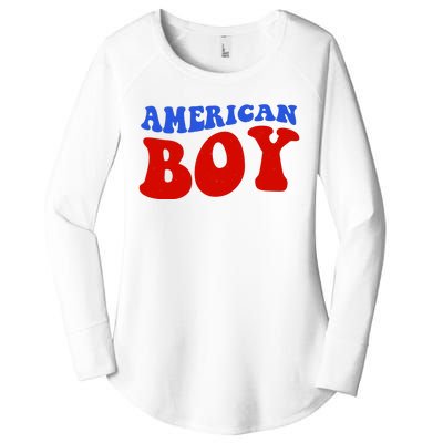 American Boy Fourth Of July Women's Perfect Tri Tunic Long Sleeve Shirt