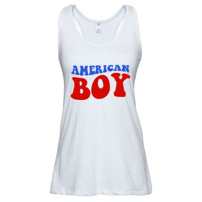 American Boy Fourth Of July Ladies Essential Flowy Tank
