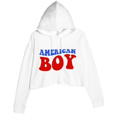 American Boy Fourth Of July Crop Fleece Hoodie