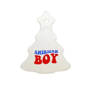 American Boy Fourth Of July Ceramic Tree Ornament