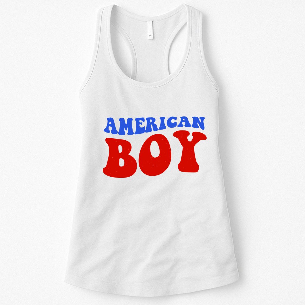 American Boy Fourth Of July Womens Tank Top