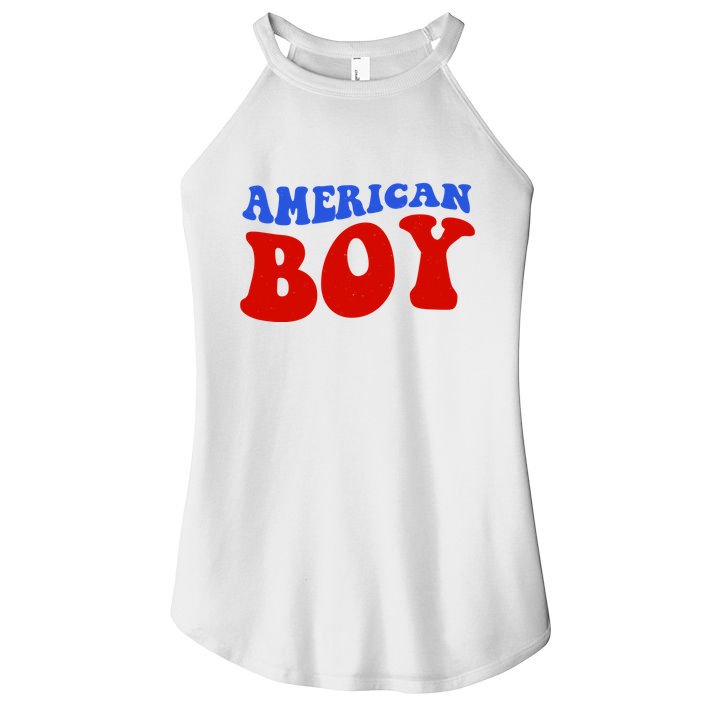 American Boy Fourth Of July Women's Perfect Tri Rocker Tank