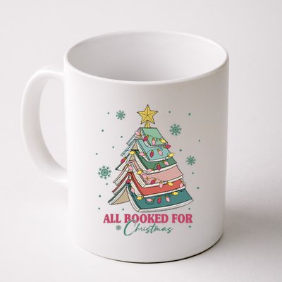 All Booked For Christmas Vintage Librarian Xmas Tree Lights Coffee Mug