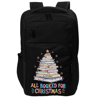 All Booked For Christmas Book Christmas Tree Lights Impact Tech Backpack