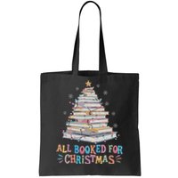 All Booked For Christmas Book Christmas Tree Lights Tote Bag