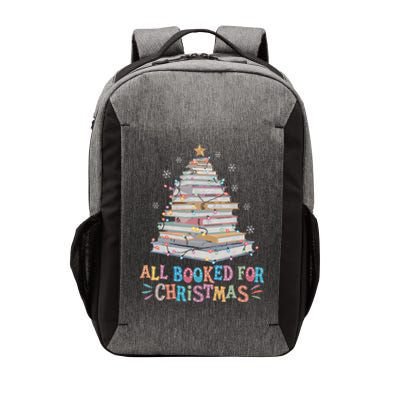 All Booked For Christmas Book Christmas Tree Lights Vector Backpack