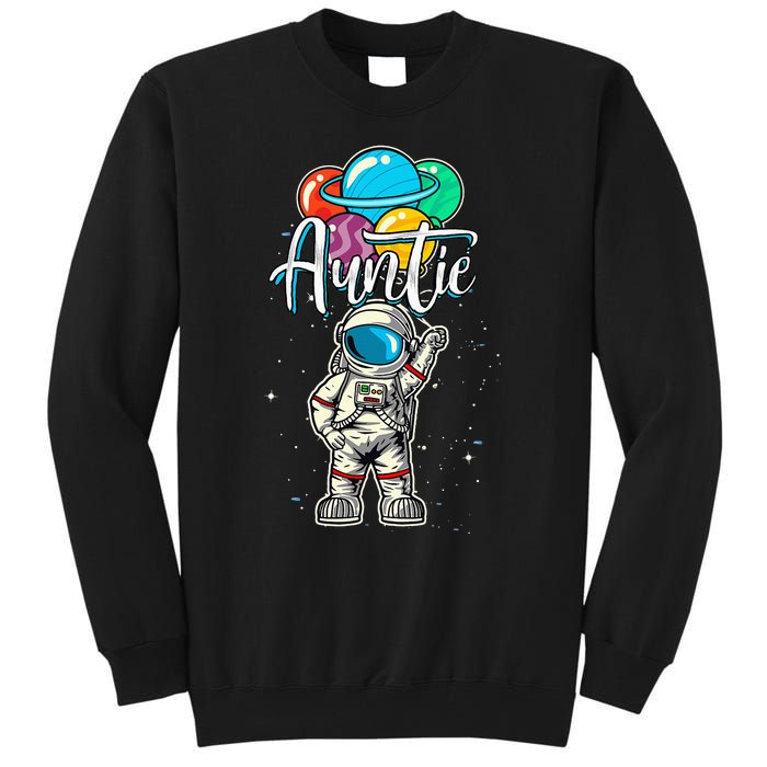 Auntie Birthday Funny Astronaut in Space planet Tall Sweatshirt