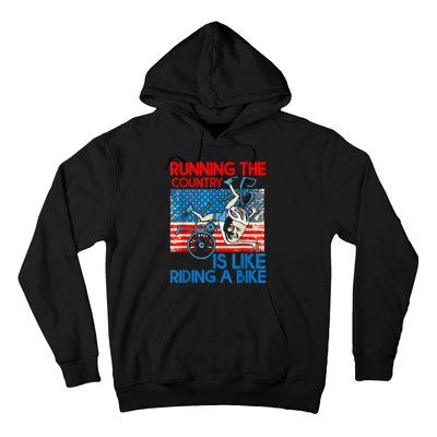 Anti Biden Falling Off Running Country Is Like Riding A Bike Hoodie