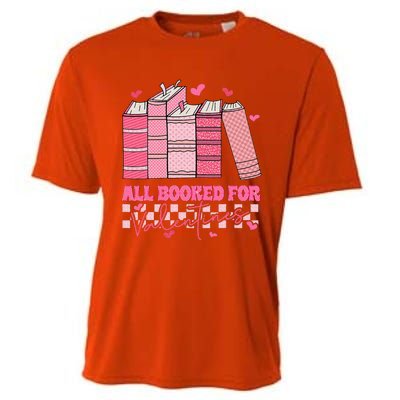 All Booked For Valentines Day Teachers Book Lovers Librarian Cooling Performance Crew T-Shirt