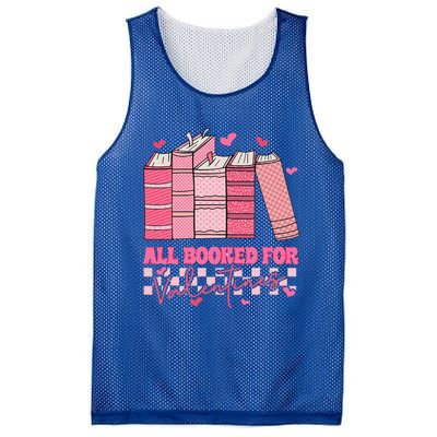 All Booked For Valentines Day Teachers Book Lovers Librarian Mesh Reversible Basketball Jersey Tank