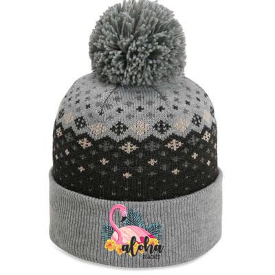 Aloha Beaches Flamingo Tropical The Baniff Cuffed Pom Beanie