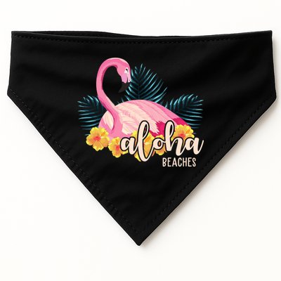 Aloha Beaches Flamingo Tropical USA-Made Doggie Bandana