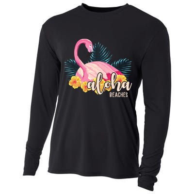 Aloha Beaches Flamingo Tropical Cooling Performance Long Sleeve Crew