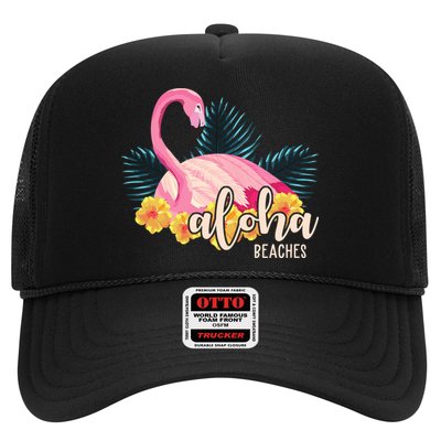 Aloha Beaches Flamingo Tropical Trucker Hat