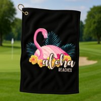 Aloha Beaches Flamingo Tropical Golf Towel