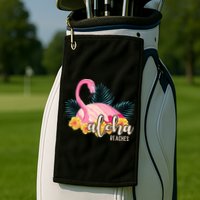 Aloha Beaches Flamingo Tropical Golf Towel