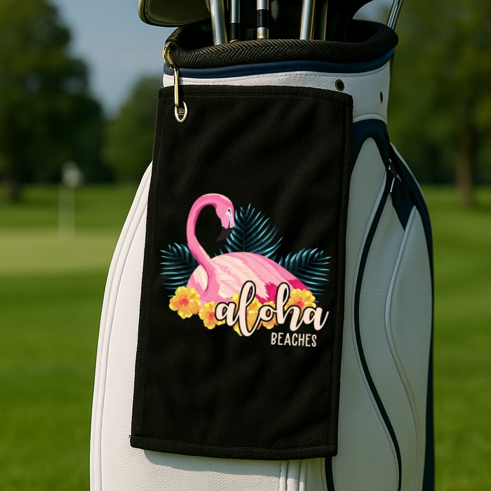 Aloha Beaches Flamingo Tropical Golf Towel