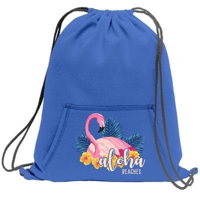 Aloha Beaches Flamingo Tropical Sweatshirt Cinch Pack Bag