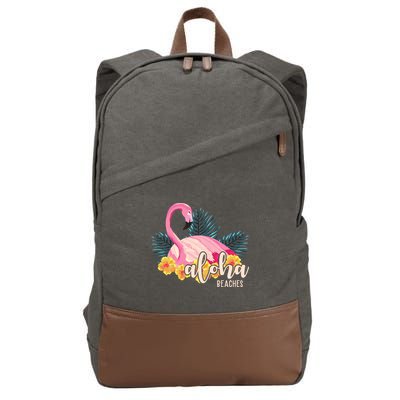 Aloha Beaches Flamingo Tropical Cotton Canvas Backpack