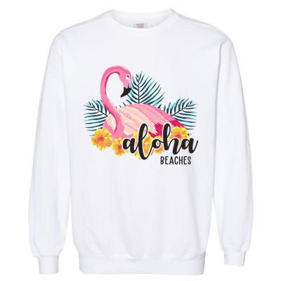 Aloha Beaches Flamingo Tropical Garment-Dyed Sweatshirt