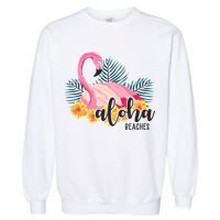 Aloha Beaches Flamingo Tropical Garment-Dyed Sweatshirt